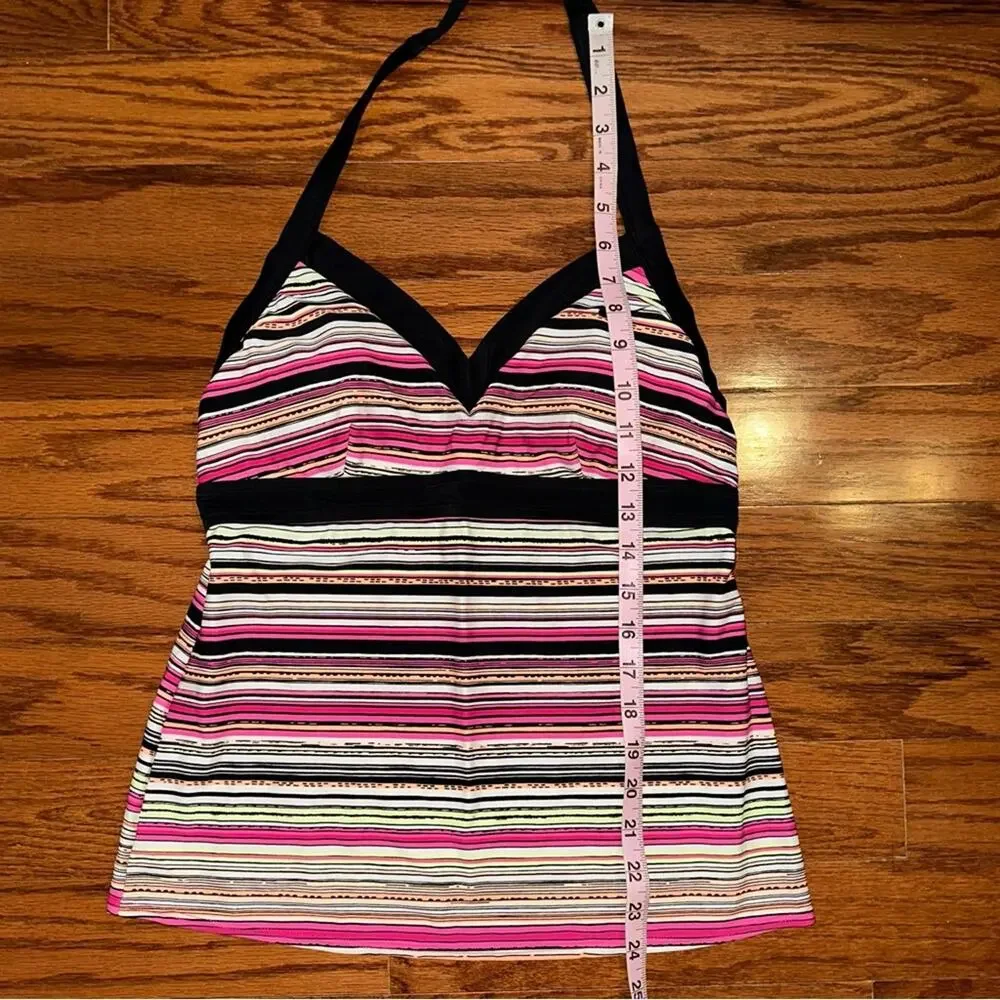 Nike Swim Striped V-Neck Tankini Swim Top Size 8